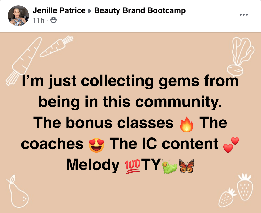 Jenille Patrice Bootcamp Testimonial
